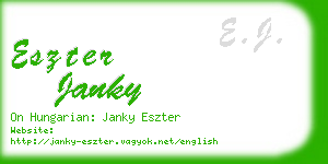 eszter janky business card